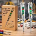 Nuvia Store high-Brightness Intelligent Voltage Tester Pen - Multi-function LED Test Pen with Screwdriver for Electric Power Testing, Voltage Tester (Tester Pen) (2 PCS)